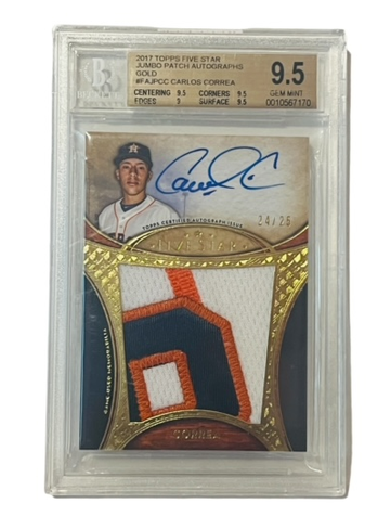Carlos Correa Auto Game Used Worn Patch Jersey /25 BGS 9.5 Five Star Autograph GEM MINT
