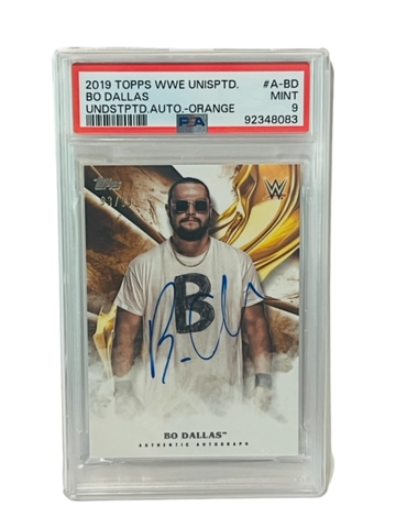 Bo Dallas Uncle Howdy Auto 2019 Topps Orange PSA 9 Autograph WWF On Card WWE sp