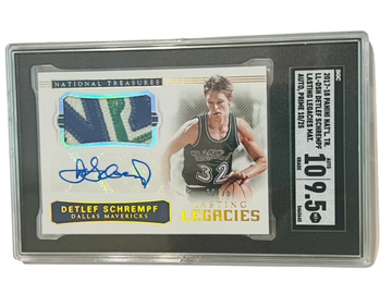 Detlef Schrempf Auto Game Used Worn Jersey Patch /25 SGC 9.5 w/10 Autograph NT 