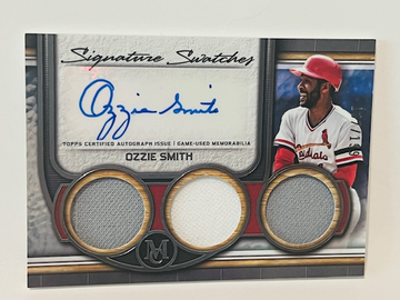 Ozzie Smith Auto Triple Jersey Patch /199 Autograph 2023 Topps Game Used Worn sp