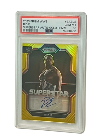 Big E Auto Ettore Ewen GOLD /10 WWE PSA 10 Autograph Wrestling GEM Prizm POP 1