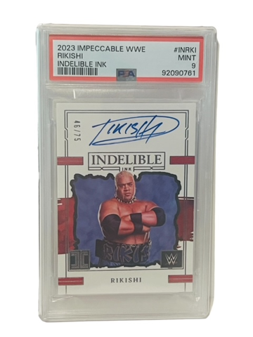 Rikishi Bloodline Auto 2023 Impeccable WWE PSA 9 Autograph Ink/75 Indelible sp