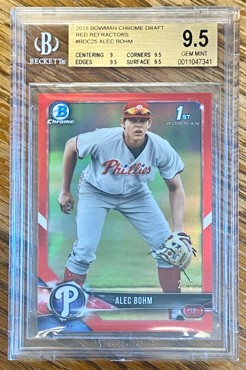 2018 Bowman Draft Chrome Alec Bohm Red Refractor /5 BGS 9.5