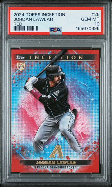 2024 Topps Inception #25 Jordan Lawlar Red /75 Rookie Diamondbacks PSA 10