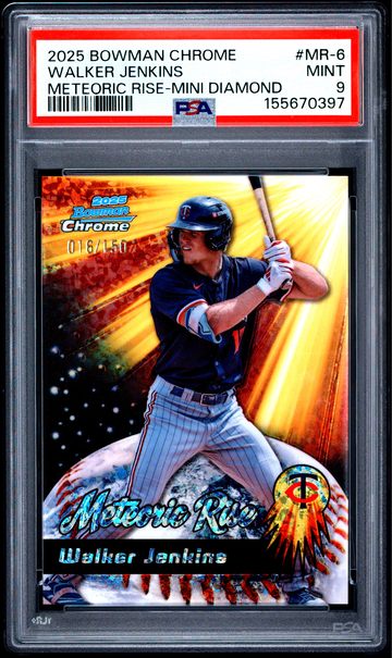 Walker Jenkins 2025 Bowman Chrome Meteoric Rise Mini Diamond /150 PSA 9 Twins