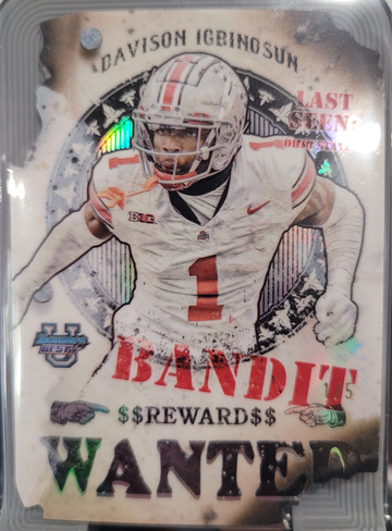 2024 Bowman U Best Football Davidson Igbinosun White Bandit Wanted Insert /5