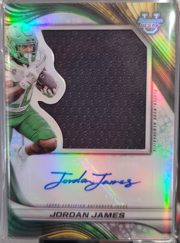 2024 Bowman U Best Football Jordan James Jumbo Relic Auto 
