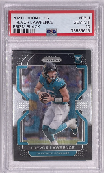 2021 Panini Chronicles Prizm Black Rookie Trevor Lawrence #PB-1 PSA 10