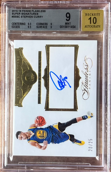 2015-16 Stephen Curry Flawless Gold On-Card Auto /25 BGS 9/10