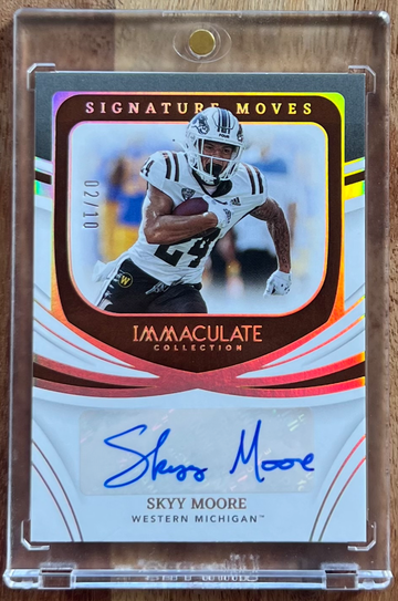 2022 Immaculate Collegiate Skyy Moore Signature Moves Rookie GOLD SSP /10 CHEIFS