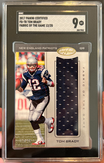 2017 Tom Brady Certified Game-Used Patch 12/25 JERSEY NUMBER SGC 9
