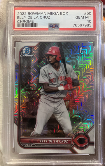 Elly De La Cruz - 2022 Bowman Mega Box Chrome MOJO REFRACTOR | PSA 10 GEM MINT - 1st First Bowman