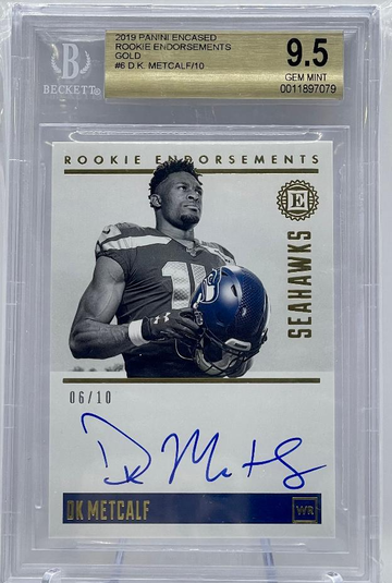 2019 Encased Dk Metcalf /10 GOLD rookie endorsements SSP 