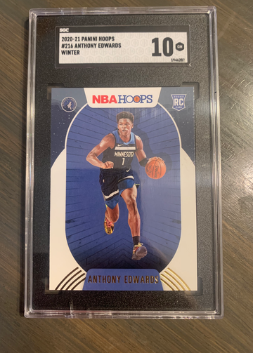 2020-21 Panini NBA Hoops Anthony Edwards RC Rookie #216 Timberwolves SGC 10 GEM