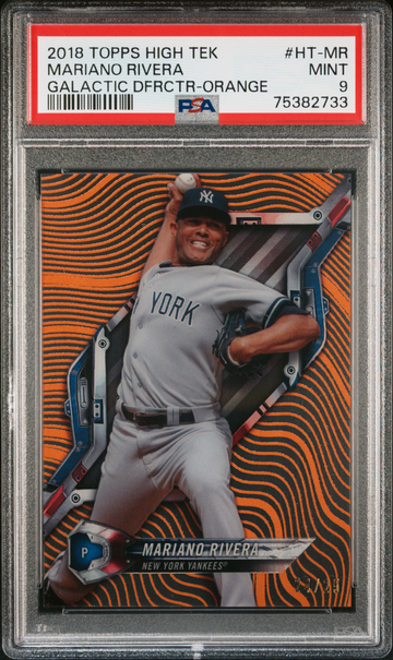 2018 TOPPS HIGH TEK GALACTIC DIFFRACTOR ORANGE MARIANO RIVERA PSA 9