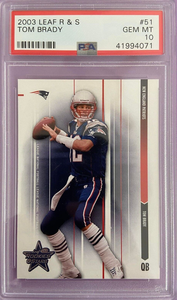 2003 LEAF ROOKIES & STARS TOM BRADY PSA 10