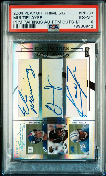 2004 PLAYOFF PRIME SIGNATURES PRIME PAIRINGS AUTOGRAPHS PSA 6 ELI MANNING 1/1