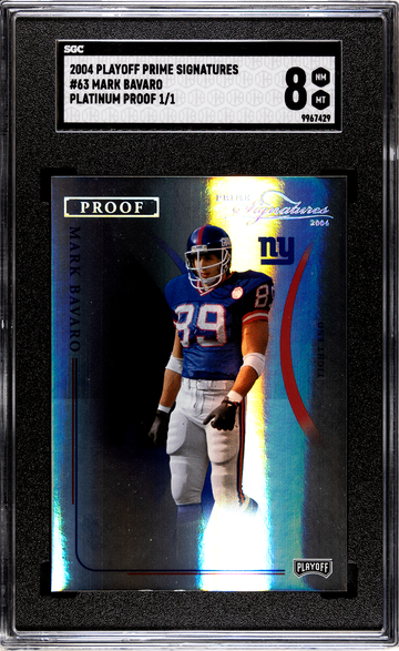 2004 PLAYOFF PRIME SIGNATURES MARK BAVARO PLATINUM PROOF 1/1 SGC 8