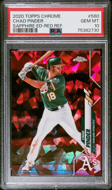 2020 TOPPS CHROME SAPPHIRE RED REFRACTOR CHAD PINDER #ED 1/5 PSA 10 