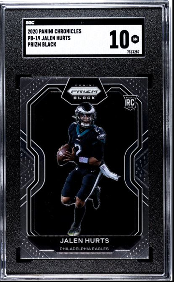 2020 PANINI CHRONICLES PRIZM BLACK JALEN HURTS SGC 10