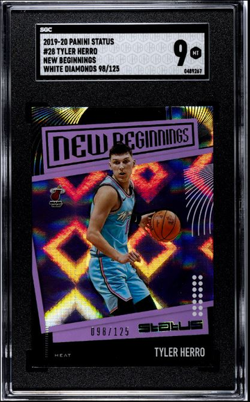 2019-20 PANINI STATUS NEW BEGINNINGS WHITE DIAMONDS TYLER HERRO SGC 9