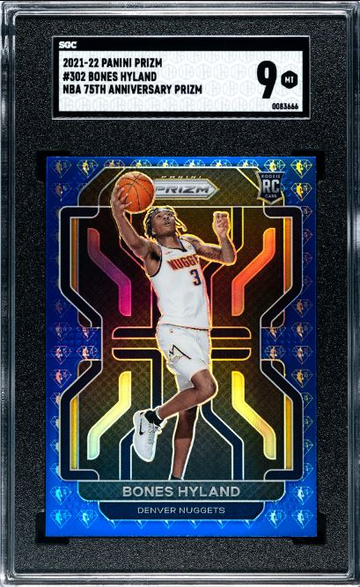 2021-22 PANINI PRIZM NBA 75TH ANNIVERSARY PRIZM BONES HYLAND SGC 9 