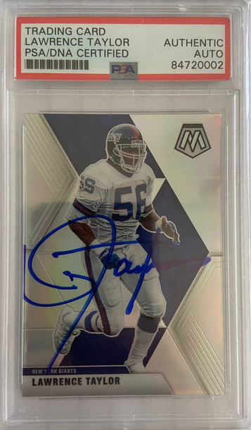2020 PANINI MOSAIC SILVER PRIZM LAWRENCE TAYLOR AUTOGRAPH PSA/DNA 