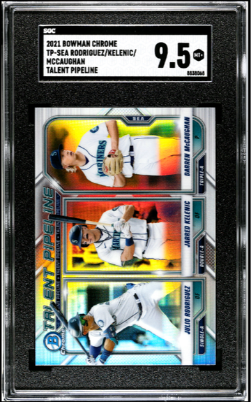 2021 BOWMAN CHROME TALENT PIPELINE JULIO RODRIGUEZ KELENIC/MCCAUGHAN SGC 9.5