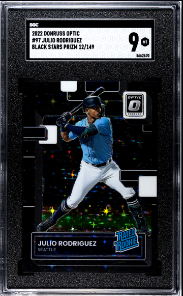 2022 DONRUSS OPTIC BLACK STARS PRIZM JULIO RODRIGUEZ SGC 9