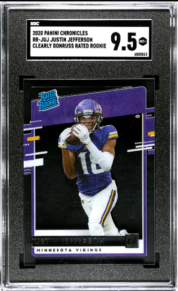 2020 PANINI CHRONICLES CLEARLY DONRUSS RATED ROOKIE JUSTIN JEFFERSON SGC 9.5