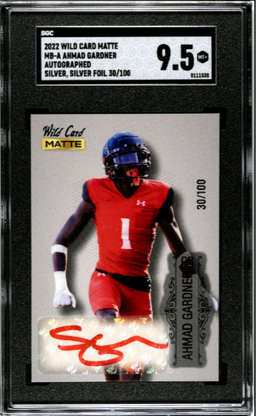 2022 WILD CARD MATTE SILVER FOIL AUTOGRAPH AHMAD "SAUCE" GARDNER /100 SGC 9.5