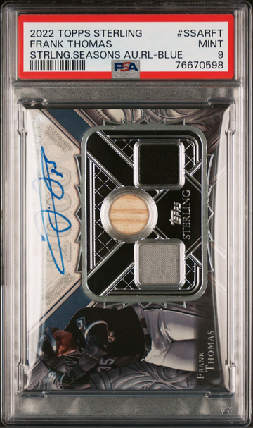 2022 TOPPS STERLING STERLING SEASONS AUTO RELICS BLUE FRANK THOMAS PSA 9