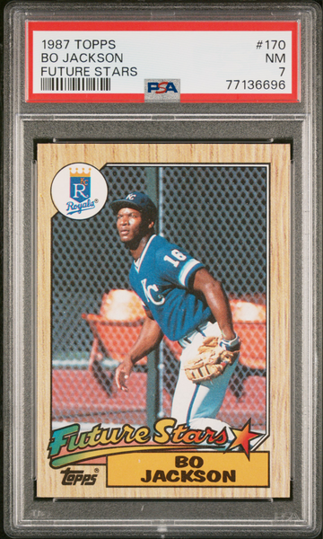 1987 TOPPS BO JACKSON FUTURE STARS #170 PSA 7 NM