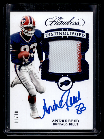 2017 PANINI FLAWLESS DISTINGUISHED PATCH AUTOGRAPHS SAPPHIRE ANDRE REED #ED 1/10