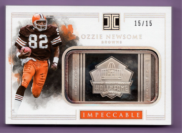 2017 PANINI IMPECCABLE SILVER BAR HALL OF FAMERS OZZIE NEWSOME 15/15 1 OZ