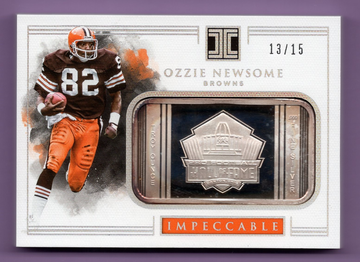 2017 PANINI IMPECCABLE SILVER BAR HALL OF FAMERS OZZIE NEWSOME 13/15 1 OZ