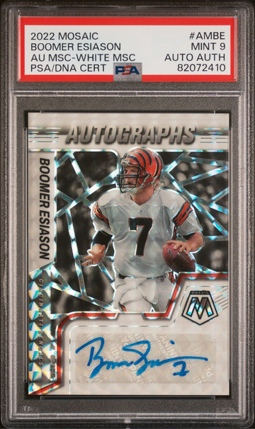 2022 PANINI MOSAIC AUTOGRAPHS MOSAIC WHITE MOSAIC BOOMER ESIASON 01/25 PSA 9