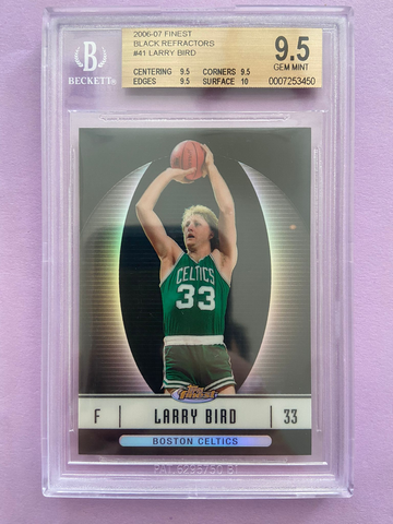 2006-07 TOPPS FINEST BLACK REFRACTORS #41 LARRY BIRD #ED 33/99 BGS 9.5