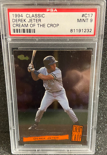 1994 CLASSIC CREAM OF THE CROP #C17 DEREK JETER PSA 9 MINT NEW YORK YANKEES 