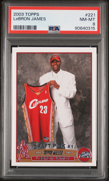 2003-04 TOPPS #221 LEBRON JAMES ROOKIE CARD PSA 8 