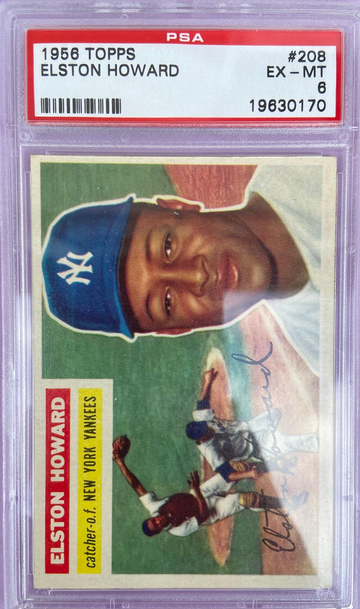 1956 TOPPS ELSTON HOWARD #208 PSA 6 EX-MT 