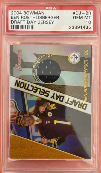 2004 BOWMAN DRAFT DAY JERSEY BEN ROETHLISBERGER #DJBR PSA 10 GEM MINT ROOKIE