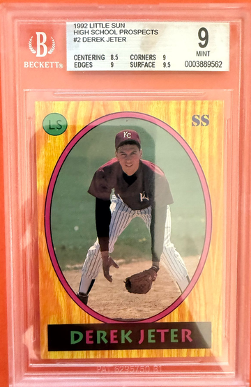 1992 LITTLE SUN HIGH SCHOOL PROSPECTS #2 DEREK JETER BGS 9 ROOKIE NY YANKEES