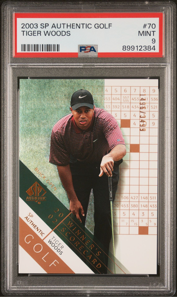 2003 Upper Deck Tiger Woods Winners Scorecard /3499 PSA 9