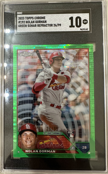 2023 topps chrome green sonar nolan gorman