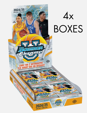 Lot of (4) 2024-25 Bowman University Chrome Basketball Hobby Boxes