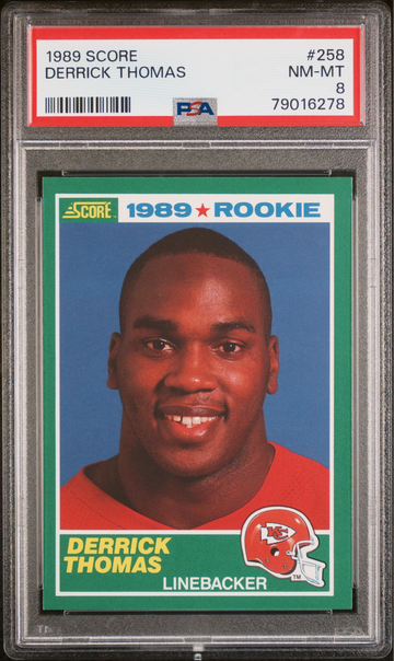 1989 Score 258 Derrick Thomas Rookie PSA 8