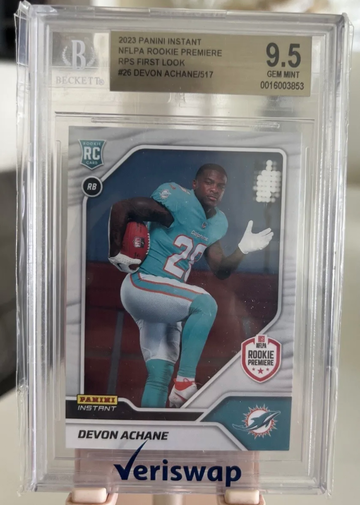 2023 Panini Instant RC Premier First Look Devon Achane RC/517 BGS9.5