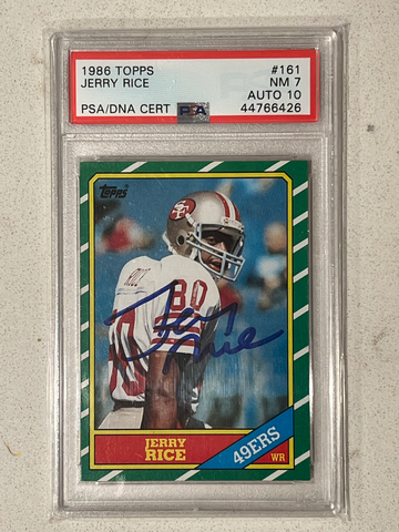 1986 Topps Jerry Rice - Auto PSA/DNA 7/10