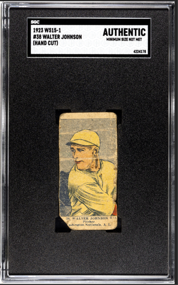 1923 W515-1 Walter Johnson SGC authentic 